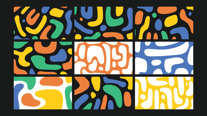 Playful Bold Organic Form Bacground Set