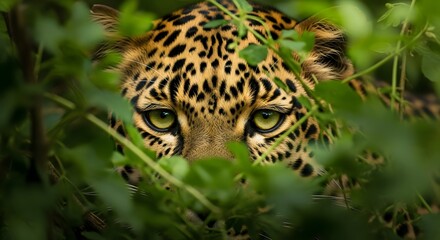 Leopard Face in Bush