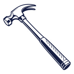 silhouette hammer on white background