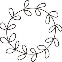 Leafy Circular Christmas Wreath Doodle

