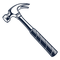 silhouette hammer on white background