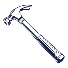 silhouette hammer on white background