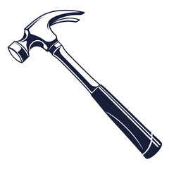 silhouette hammer on white background