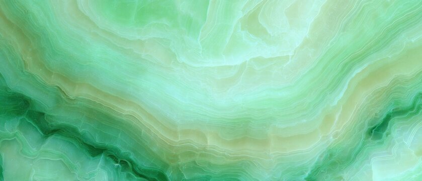 Green Onyx Marble Texture with Translucent Layers and Soft Natural Glow