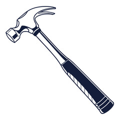 silhouette hammer on white background