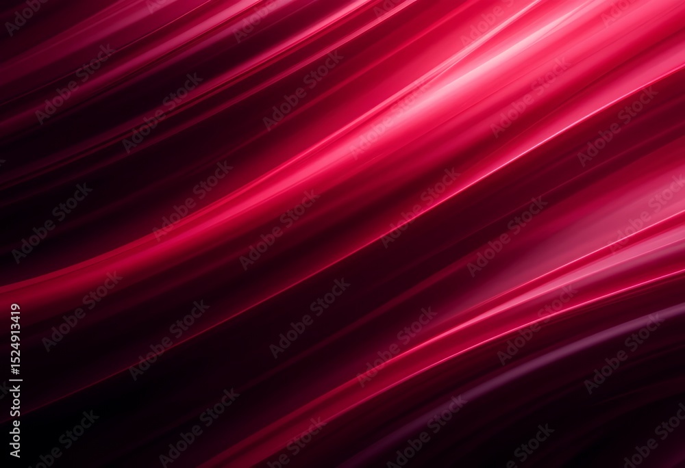 Poster abstract smooth flowing red and pink silk fabric background with soft light reflections