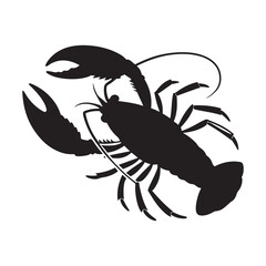 Simple lobster vector. lobster black icon isolated on white background.
