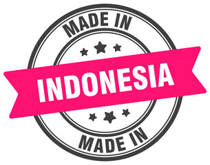 Made in Indonesia round sign. Made in Indonesia stamp.