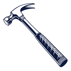 silhouette hammer on white background