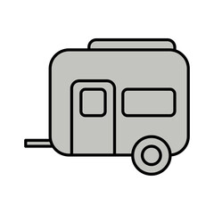 car icon vector illustration Camping Caravan Outline Simple