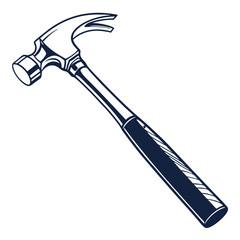 silhouette hammer on white background