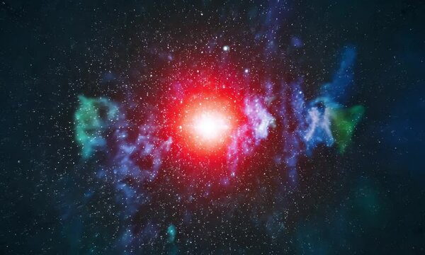 Cosmic supernova explosion in a mystical galaxy of stars and dust, a vibrant backdrop of the infinite universe