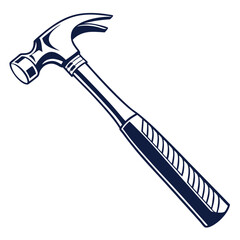 silhouette hammer on white background
