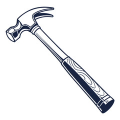silhouette hammer on white background