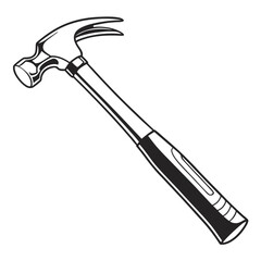 silhouette hammer on white background