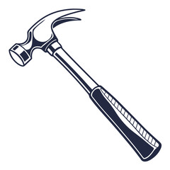 silhouette hammer on white background