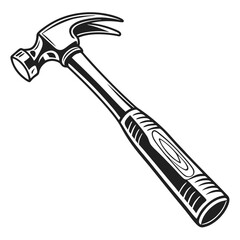 silhouette hammer on white background