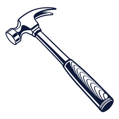 silhouette hammer on white background