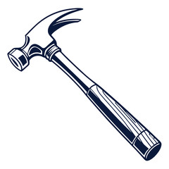 silhouette hammer on white background