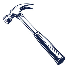 silhouette hammer on white background