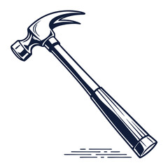 silhouette hammer on white background