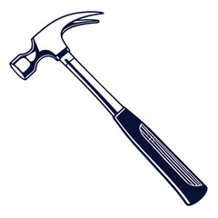 silhouette hammer on white background
