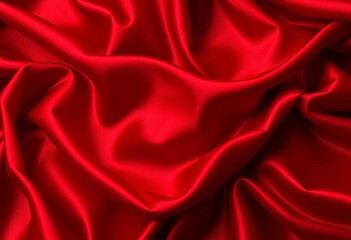 Fototapeta premium Deep crimson silk, fluid folds, rich texture, luxurious sheen, satin, scarlet