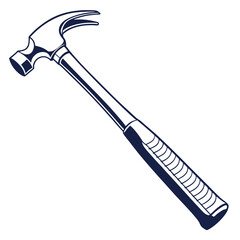 silhouette hammer on white background
