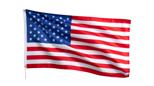 American flag isolated on transparent background, PNG - Powered by Adobe