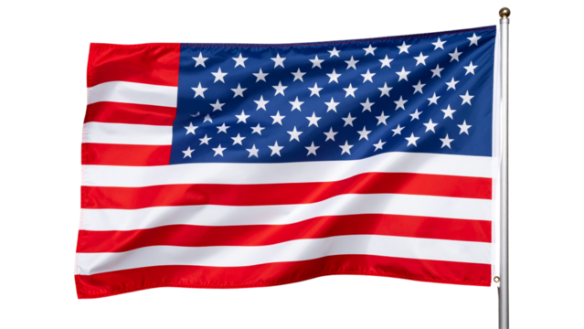 American flag isolated on transparent background, PNG