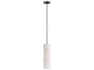 Roma Alabaster Pendant , blackened brass with alabaster , Elegant Lighting Fixture Against white bachground .