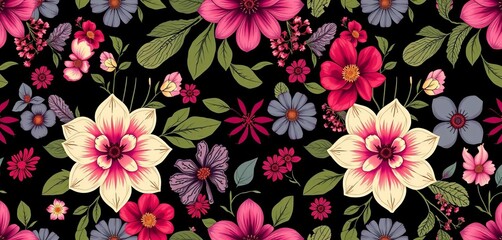 Elegant floral seamless patterns in vector format, ideal for various design applications, seamless vector, pattern