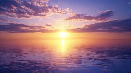 Fototapeta premium A peaceful sunset reflecting on a calm lake