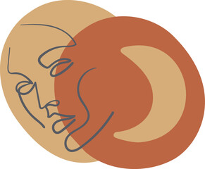 Woman avatar illustration. Mothers day celebration, feminine flat concept sticker
