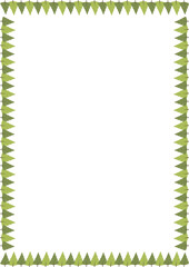 Summer forest empty frame. Cute simple Christmas tree frame. Nature template to write text matter
