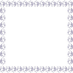 Woman face with branch fashion border. Simple template element for design, invitations
