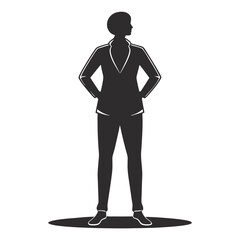 Confident businesswoman silhouette standing tall