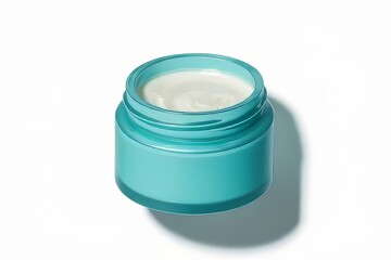 Teal Jar of Face Cream, Skincare Product, Moisturizer