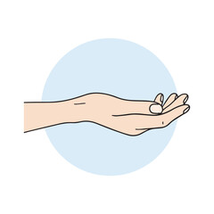 Hand gesture with hand. Human hand vector illustration