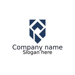 Abstract shield logo design with modern geometric style, perfect for tech, corporate, and security branding