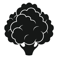 silhouette cauliflower on white background