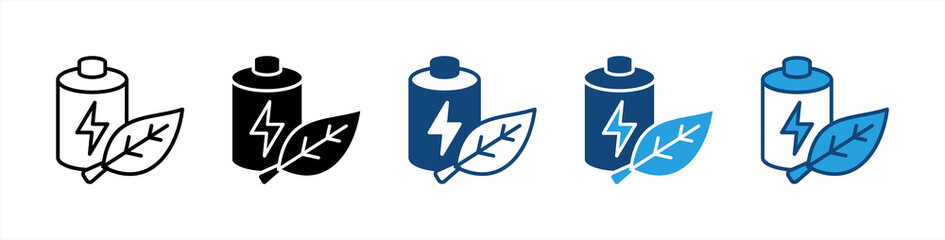 Green Energy icon sheet multiple style collection