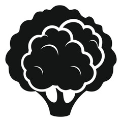 silhouette cauliflower on white background