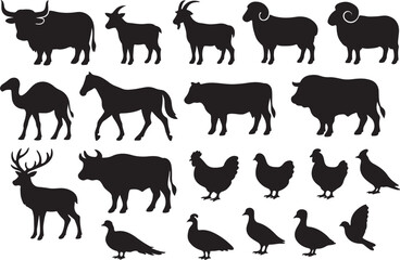farm animals silhouettes