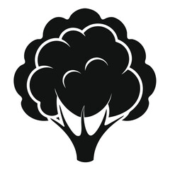 silhouette cauliflower on white background