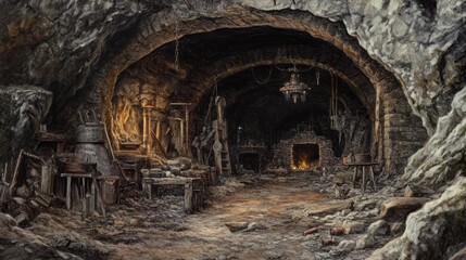 Ancient cave interior