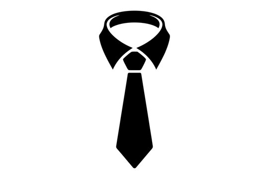 Illustration of a black tie with a shirt collar