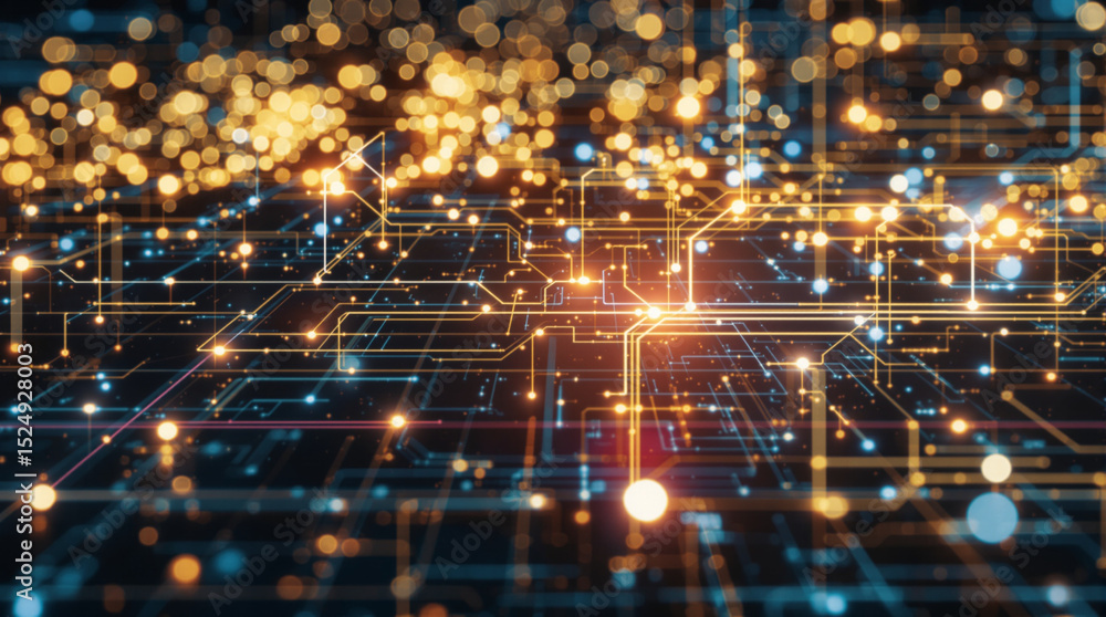 Poster abstract circuitry: a stunning visual representation of interconnected circuits and digital pathways