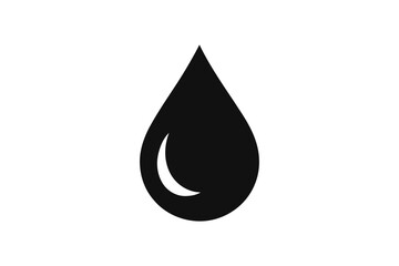 Illustration of a single black water drop shape
