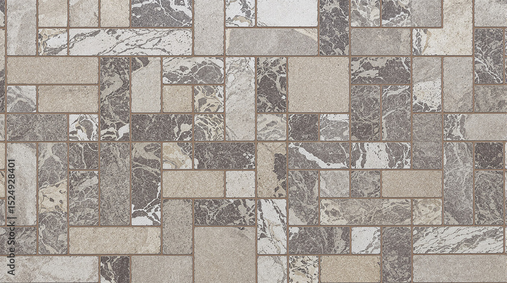 Aufkleber tiled texture: an intricate mosaic of rectangular tiles showcasing the beauty of varied textures. th